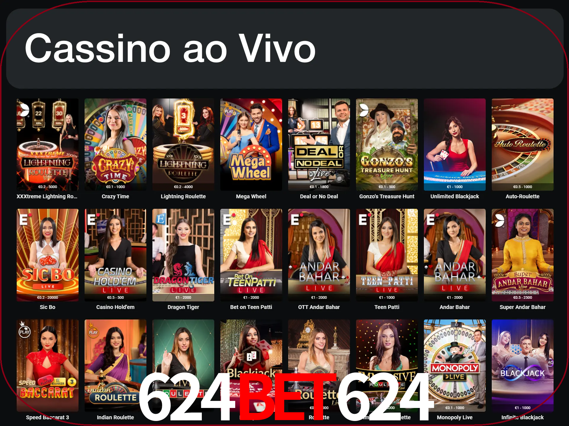 Jogue jogos de cassino com um verdadeiro dealer.