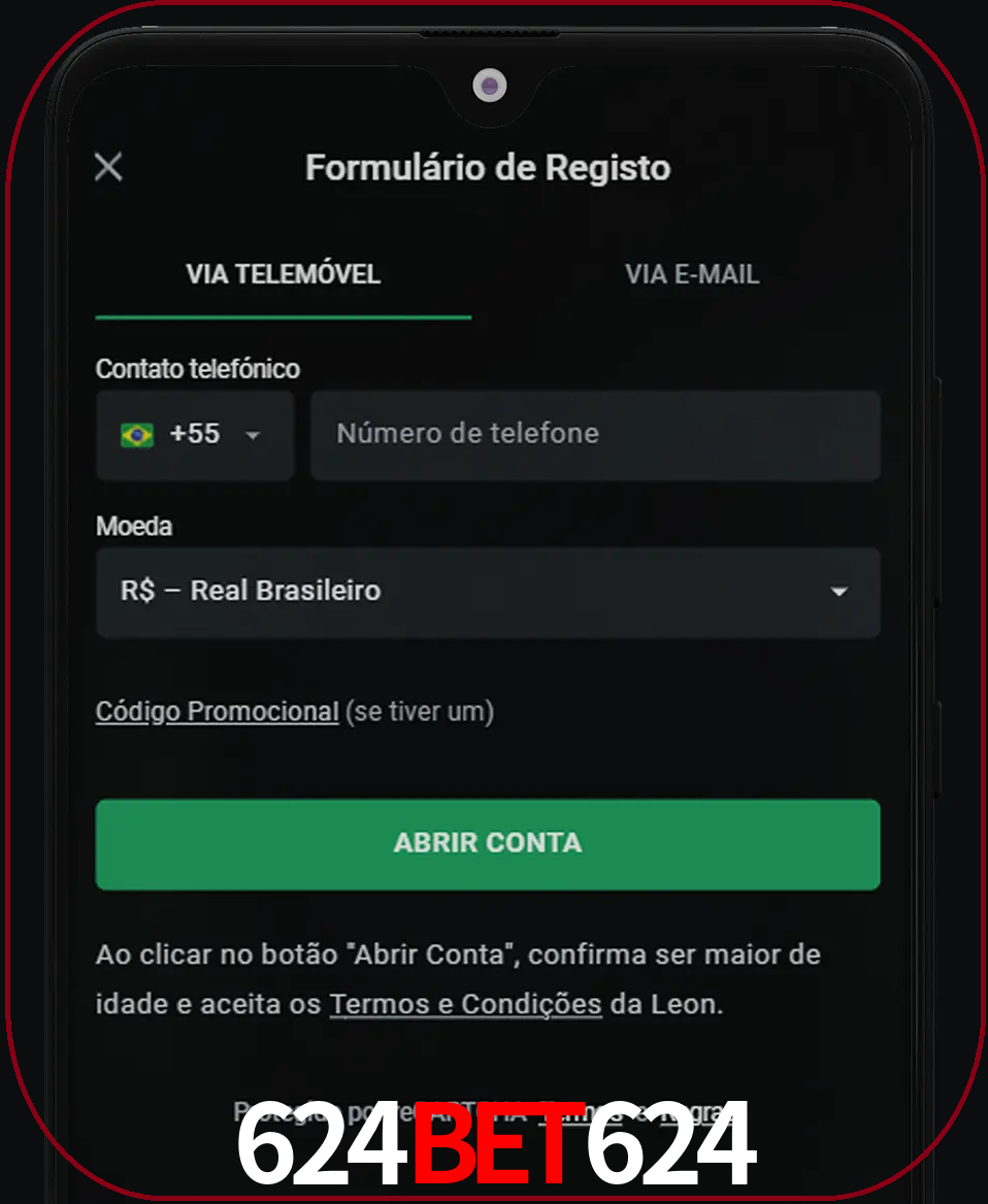 Abra o aplicativo e inicie o processo de registro.