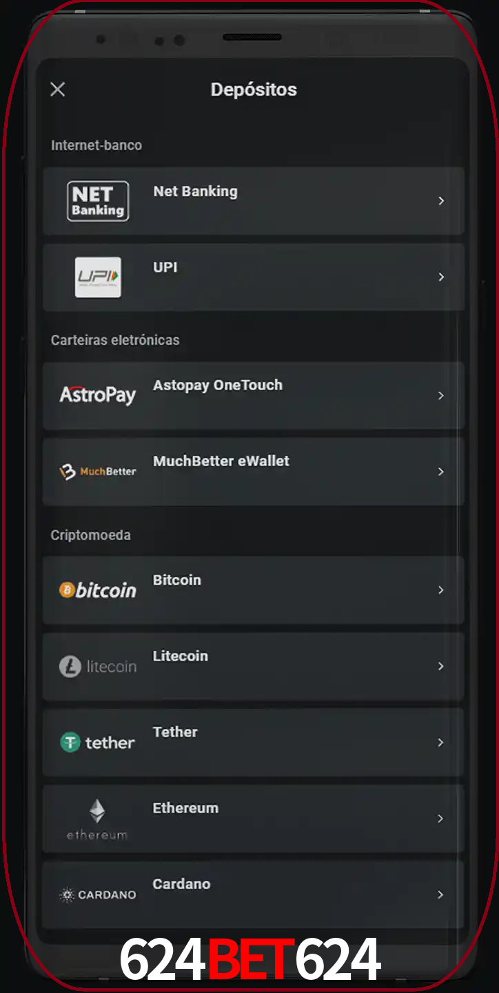 Você pode usar métodos alternativos de depósito.